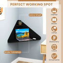 Floating Triangular Corner Computer Desk with Storage Shelf by LJGDeals