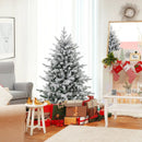7 Feet Flocked Christmas Tree with 8 Lighting Modes and Multi-Color LED Lights by LJGDeals