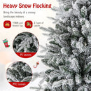 7 Feet Flocked Christmas Tree with 8 Lighting Modes and Multi-Color LED Lights by LJGDeals
