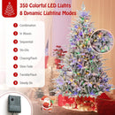 7 Feet Flocked Christmas Tree with 8 Lighting Modes and Multi-Color LED Lights by LJGDeals