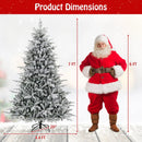 7 Feet Flocked Christmas Tree with 8 Lighting Modes and Multi-Color LED Lights by LJGDeals