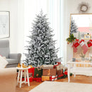 7 Feet Flocked Christmas Tree with 8 Lighting Modes and Multi-Color LED Lights by LJGDeals