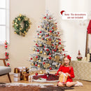 7 Feet Flocked Christmas Tree with 8 Lighting Modes and Multi-Color LED Lights by LJGDeals