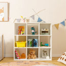 Wooden Kids Bookcase with Storage Cubbies and Anti-toppling Devices-White by LJGDeals