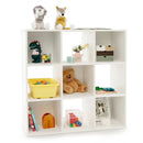 Wooden Kids Bookcase with Storage Cubbies and Anti-toppling Devices-White by LJGDeals