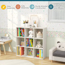 Wooden Kids Bookcase with Storage Cubbies and Anti-toppling Devices-White by LJGDeals
