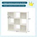 Wooden Kids Bookcase with Storage Cubbies and Anti-toppling Devices-White by LJGDeals