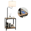 360¬∞ Rotatable Floor Lamp with End Table and USB Charging Ports by LJGDeals