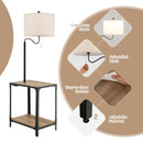 360¬∞ Rotatable Floor Lamp with End Table and USB Charging Ports by LJGDeals