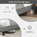 Queen Size Upholstered Platform Bed with Square Stitched Headboard by LJGDeals