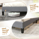 Queen Size Upholstered Platform Bed with Button Tufted Headboard-Queen by LJGDeals