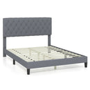 Queen Size Upholstered Platform Bed with Button Tufted Headboard-Queen by LJGDeals
