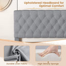 Queen Size Upholstered Platform Bed with Button Tufted Headboard-Queen by LJGDeals