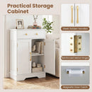Floor Storage Cabinet with Drawer and Adjustable Shelf by LJGDeals