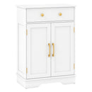 Floor Storage Cabinet with Drawer and Adjustable Shelf by LJGDeals