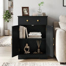 Floor Storage Cabinet with Drawer and Adjustable Shelf by LJGDeals