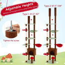 Floor to Ceiling Cat Tree Adjustable Mushroom Themed with Condo and Hammock-Brown by LJGDeals