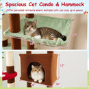 Floor to Ceiling Cat Tree Adjustable Mushroom Themed with Condo and Hammock-Brown by LJGDeals