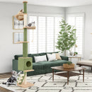 Floor to Ceiling Cat Tree with 86-99.5 Inch Adjustable Height and Extra Post-Green by LJGDeals