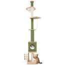 Floor to Ceiling Cat Tree with 86-99.5 Inch Adjustable Height and Extra Post-Green by LJGDeals