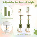 Floor to Ceiling Cat Tree with 86-99.5 Inch Adjustable Height and Extra Post-Green by LJGDeals