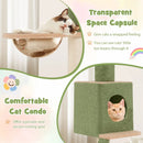 Floor to Ceiling Cat Tree with 86-99.5 Inch Adjustable Height and Extra Post-Green by LJGDeals