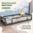 Twin Montessori Floor Bed with Safety Guardrails