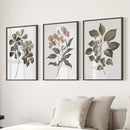 Rustic Botanical Wall Art. Vintage Flowers Prints by Wall Art Set