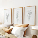 Boho Botanical Art Prints | Set of 3 Green Leaves by Wall Art Set