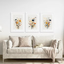 Neutral Watercolor Wildflower Art Prints Set by Wall Art Set