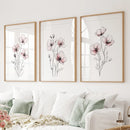 Floral Minimalist Art Posters. 3 Piece Wall Decor by Wall Art Set