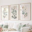 Meadow Flower Watercolor Wall Art Poster Set by Wall Art Set