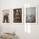 Halloween Skeleton Wall Art Decorations Posters by Wall Art Set