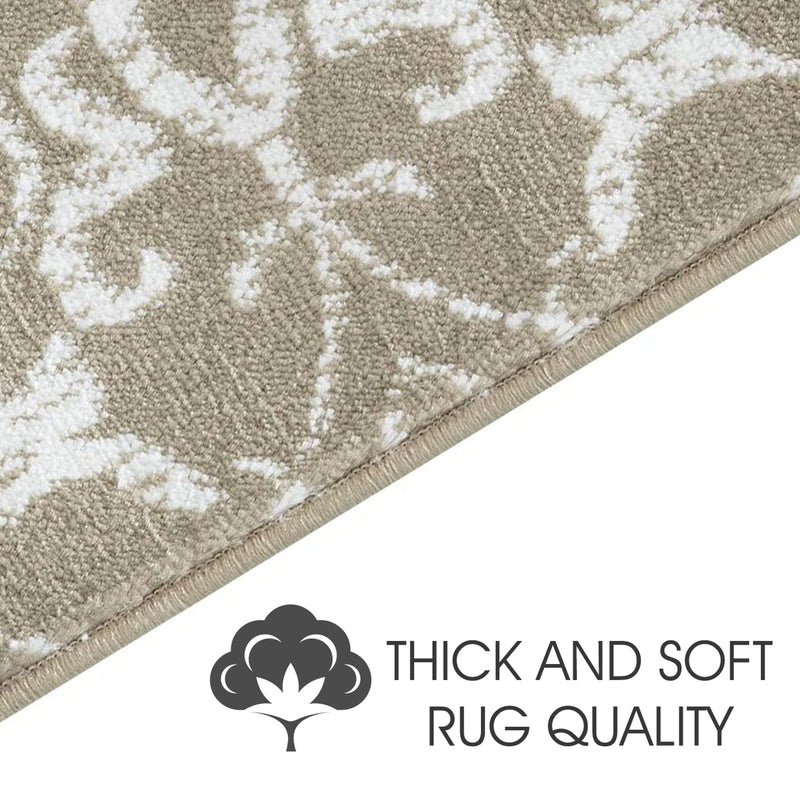 Stair Treads Rug 9"x28" Floral Collection | Beige