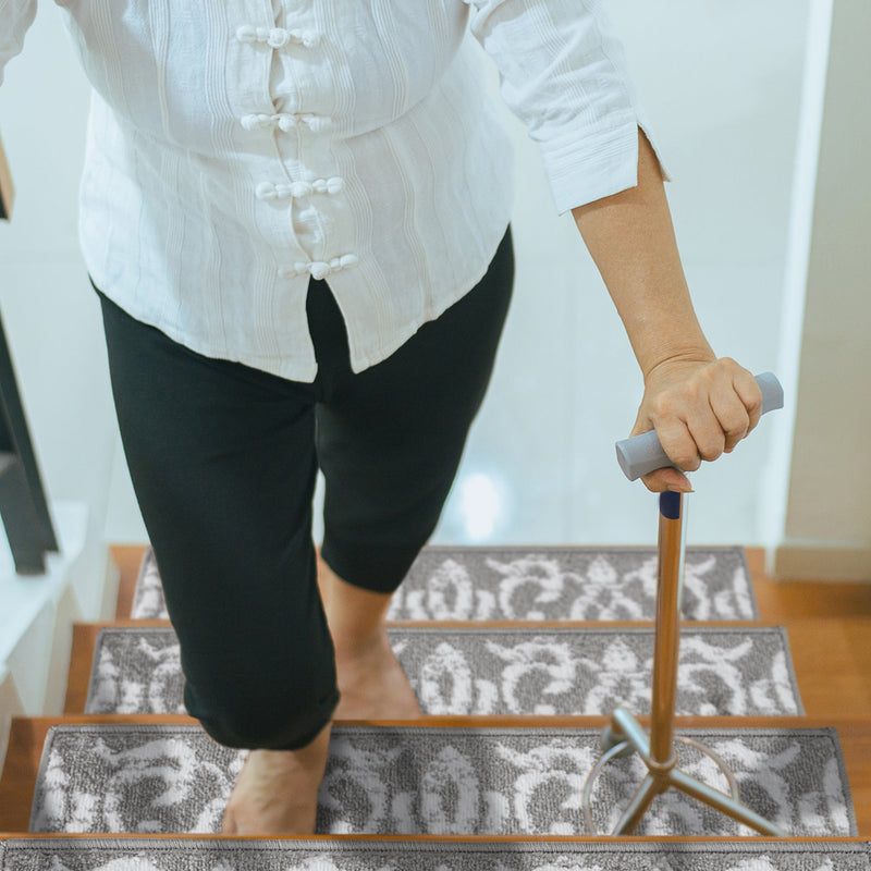Stair Treads Rug 9"x28" Floral Collection | Beige