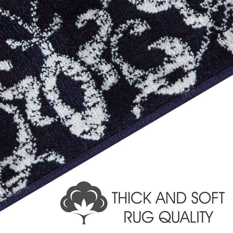 Stair Treads Rug 9"x28" Floral Collection | Navy