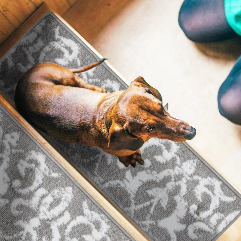 Stair Treads Rug 9"x28" Floral Collection | Navy