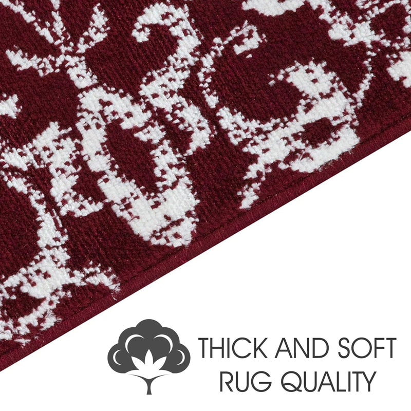 Stair Treads Rug 9"x28" Floral Collection | Red