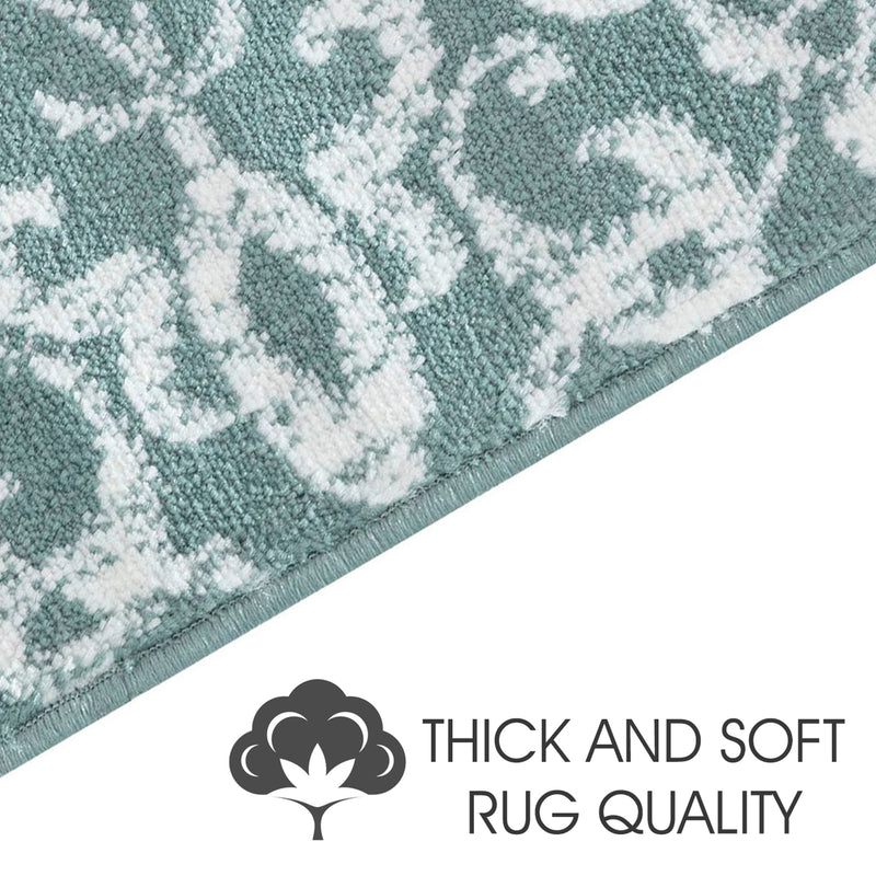Stair Treads Rug 9"x28" Floral Collection | Teal