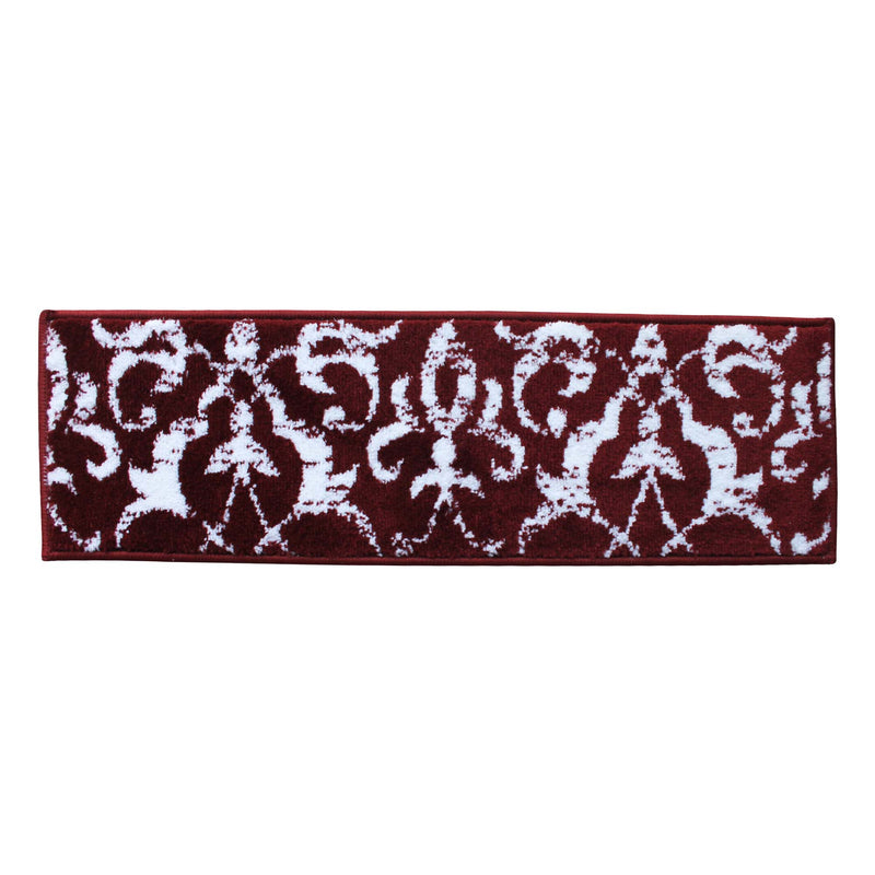 Stair Treads Rug 9"x28" Floral Collection | Red