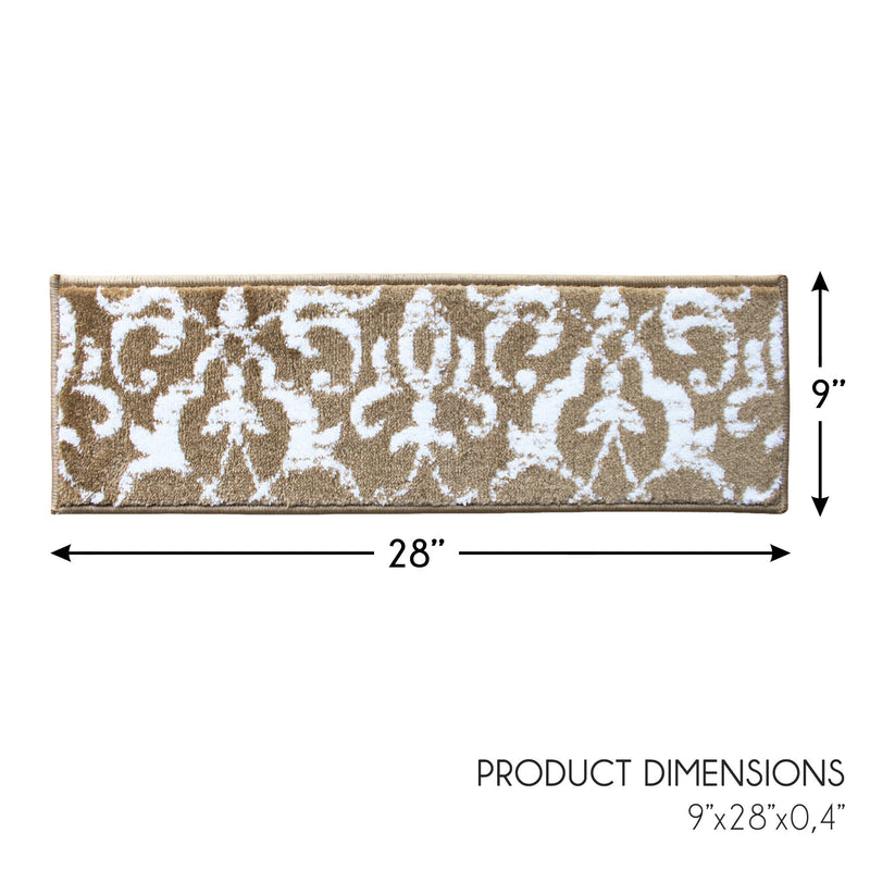 Stair Treads Rug 9"x28" Floral Collection | Beige