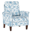 Floral Accent Chair Farmhouse Boho Armchair with Solid Wood Legs and High Back