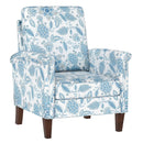 Floral Accent Chair Farmhouse Boho Armchair with Solid Wood Legs and High Back by LJGDeals