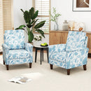 Floral Accent Chair Farmhouse Boho Armchair with Solid Wood Legs and High Back by LJGDeals