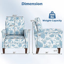 Floral Accent Chair Farmhouse Boho Armchair with Solid Wood Legs and High Back by LJGDeals