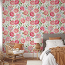 Watercolor Pink Summer Flowers Wallpaper