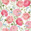 Watercolor Pink Summer Flowers Wallpaper