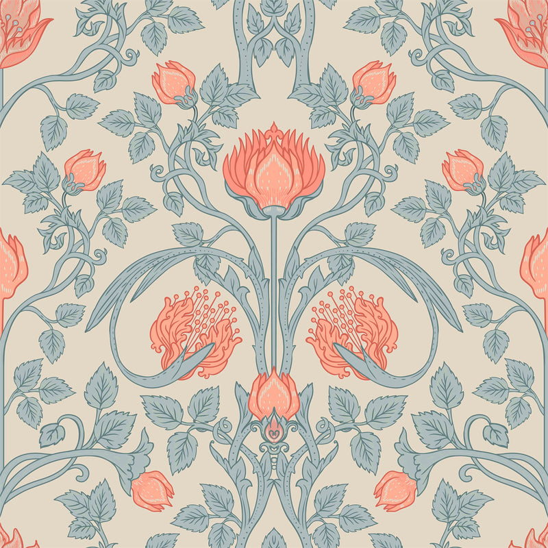 William Morris Inspired Wallpaper - Pimpernel Pattern