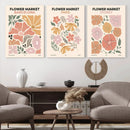 Flower Market Wall Art Set | 3-Panel Barcelona, Paris, by MyGreatCanvas | Canvas Wall Art Prints | Photo Prints & Wall Decor