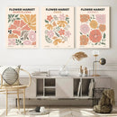 Flower Market Wall Art Set | 3-Panel Barcelona, Paris,